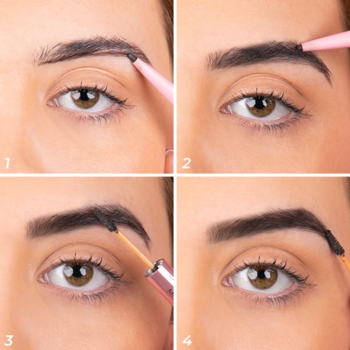 MCoBeauty Brow Fill & Set Micro Eyebrow Pencil & Tinted Gel Up to 12 Hr. Wear - Medium/Dark Perspective: right