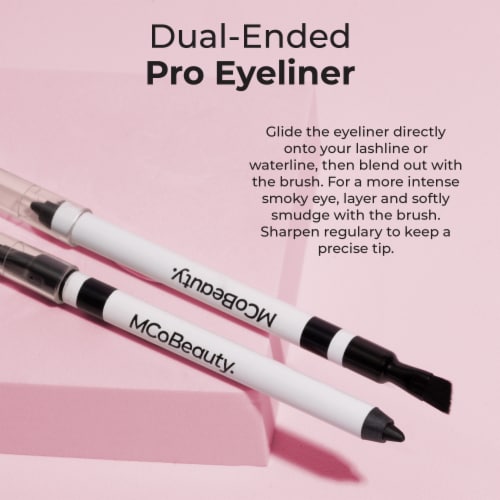 MCoBeauty Pro Eyeliner with Dual Ended Brush + Highly Pigmented - Black Perspective: right