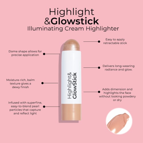 MCoBeauty Highlight & Glow Illuminating Cream Highlighter Stick - Champagne Perspective: right