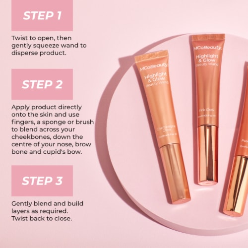 MCoBeauty Liquid Highlight & Glow Beauty Wand Highlighter Creamy Longwear Formula – Peach Glow Perspective: right