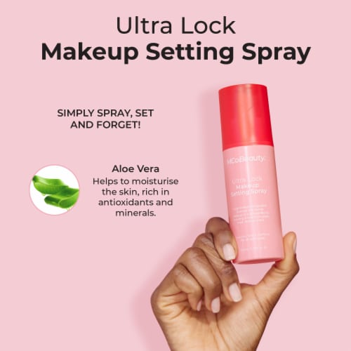 MCoBeauty Super Stay Makeup Setting Spray Locks Makeup in Place Hydrates + Soothes Perspective: right