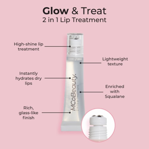 MCoBeauty Glow & Treat 2-in-1 Lip Oil Rich Glass-like Finish - Coconut Perspective: right
