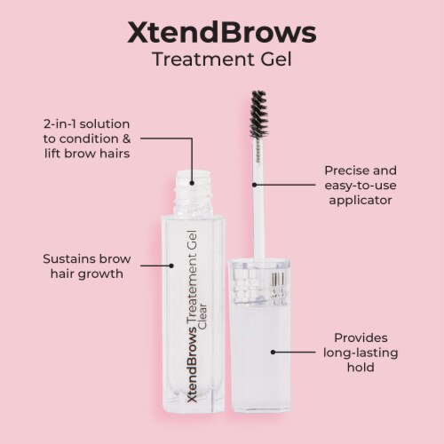 MCoBeauty XtendBrows Treatment Brow Gel 2-in-1 Solution to Condition and Lift - Clear Perspective: right