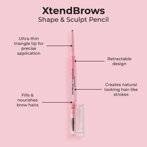 MCoBeauty XtendBrows Eyebrow Pencil Shape & Sculpt Ultra-thin - Light/Medium Perspective: right