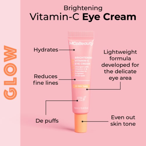 MCoBeauty Glow Brightening Vitamin-C Eye Cream With Peptides For All Skin Types Perspective: right