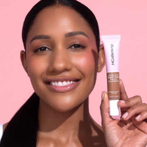 MCoBeauty Super Glow Sheer Tint Serum Foundation - 10-12 Deep Perspective: right