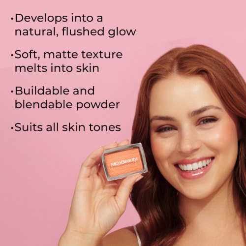 MCoBeauty® Glow Up pH Peach Pop Powder Blush Perspective: right
