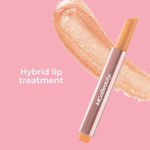 MCoBeauty Shimmer Lip Plump 4-in-1 Hydrating Lacquer - Eliza / Soft Peach Perspective: right