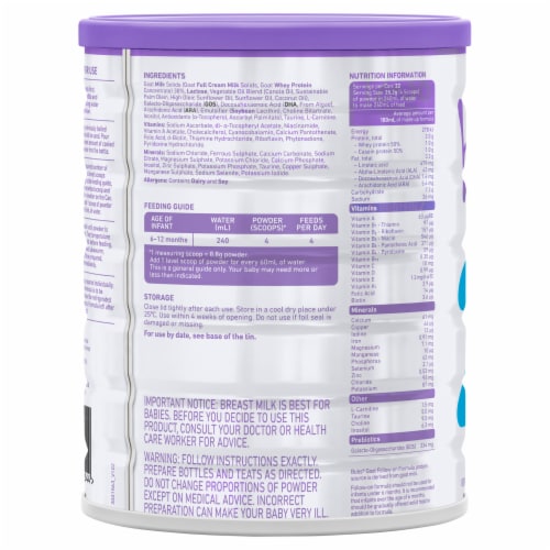 Bubs® Australian Goat Milk-based Stage 2 Infant Formula Perspective: right