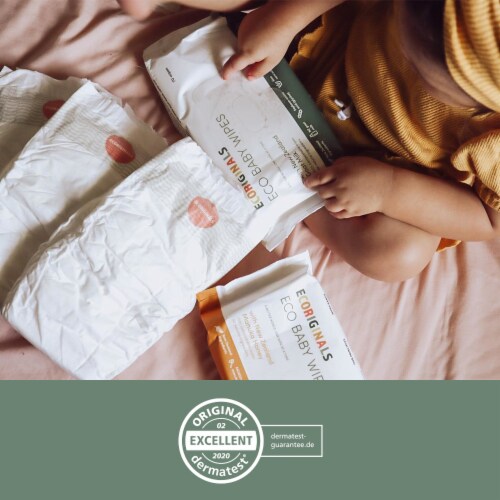 Ecoriginals Trial Pack | Plant Based Diapers and Wipes | Newborn Plus Size 1 Perspective: right