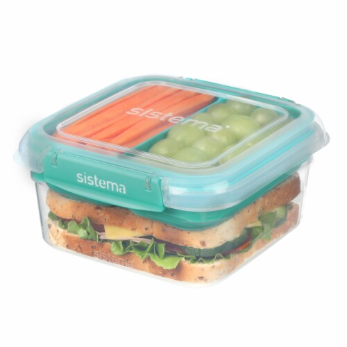 Sistema Lunch Stack Square To Go Food Storage Container, 4.9 cup/1.15 L Container Perspective: right