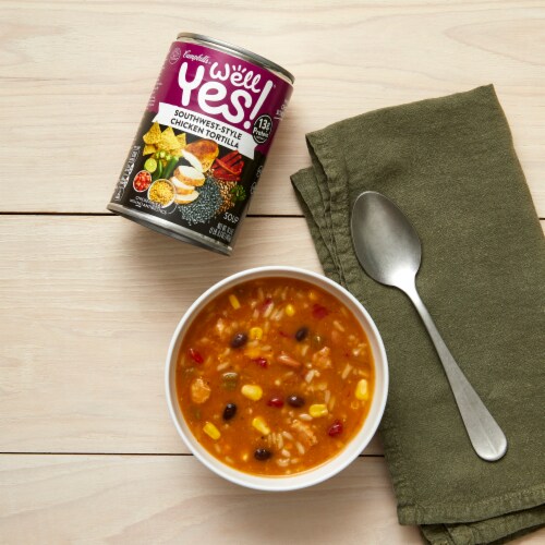 Campbell's Well Yes Chicken Tortilla Soup Case Sale Perspective: right