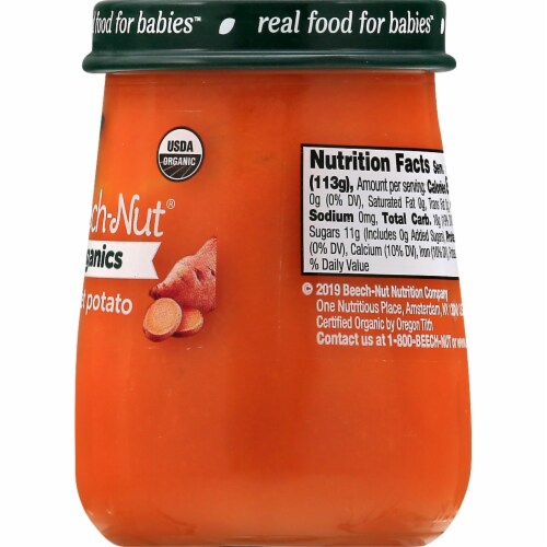 Beech-Nut® Organics Just Sweet Potatoes Stage 1 Baby Food Perspective: right