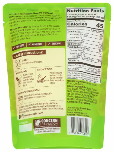 Miracle Noodle Teriyaki Keto Meal Perspective: right