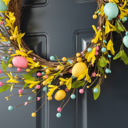 Glitzhome 22 D Easter Egg Wreath Hanging Decor Perspective: right