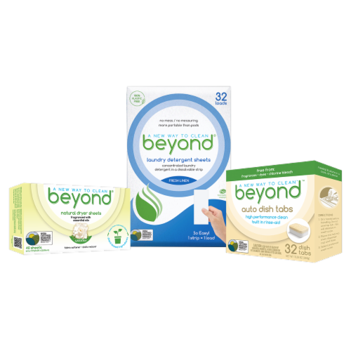 Beyond Concentrated Laundry Detergent Sheets.  Dye & Chlorine Free.  Zero Plastic Waste! Perspective: right