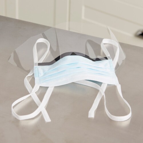 McKesson Surgical Mask with Eye Shield Pleated 25 per Box 91-1600 Perspective: right