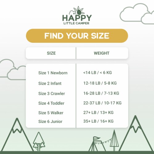 Happy Little Camper Ultra-Absorbent Hypoallergenic Natural Baby Diapers, Size 6, 102 Count Perspective: right