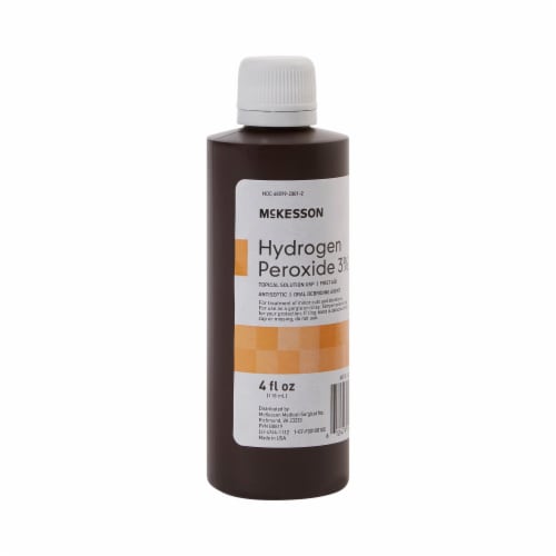 McKesson Antiseptic Hydrogen Peroxide 4 oz. Bottle Topical Liquid 3% Strength , 24 Ct Perspective: right