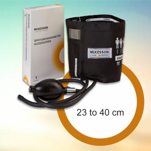 McKesson LUMEON Adult Cuff Arm Reusable Blood Pressure Cuff and Bulb 15 per Case Perspective: right