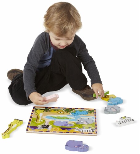 Melissa & Doug® Safari Animals Chunky Puzzle Perspective: top