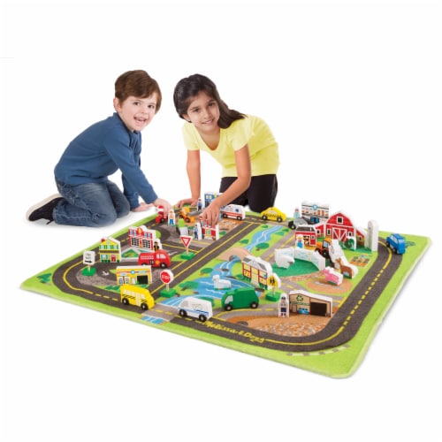Melissa & Doug® Deluxe Road Rug Play Set Perspective: top