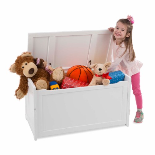 Melissa & Doug® Wooden Toy Chest - White Perspective: top