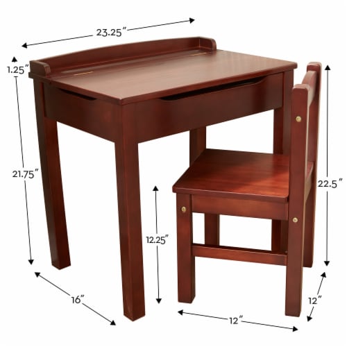 Melissa & Doug® Wooden Lift-Top Desk & Chair - Espresso Perspective: top