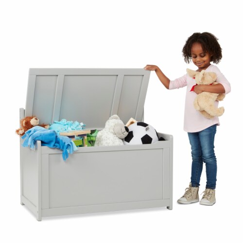 Melissa & Doug® Wooden Toy Chest - Gray Perspective: top