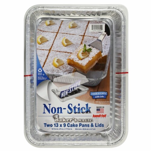 Handi-foil® Cook-n-Carry® Non-Stick Cake Disposable Pans and Lids - Silver Perspective: top