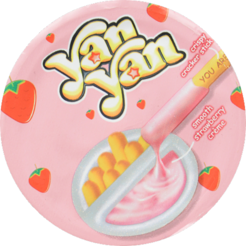 Meiji Strawberry Cream Yan Yan Snack Perspective: top