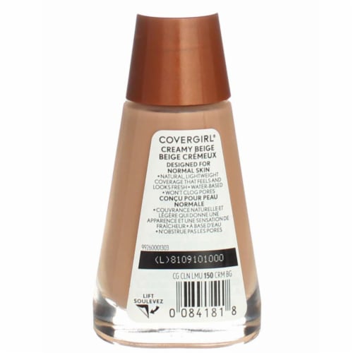 CoverGirl Clean 150 Creamy Beige Normal Skin Liquid Foundation Perspective: top