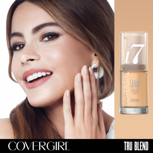 COVERGIRL, truBlend Liquid Foundation Makeup, L7 Warm Beige, 1 oz Perspective: top