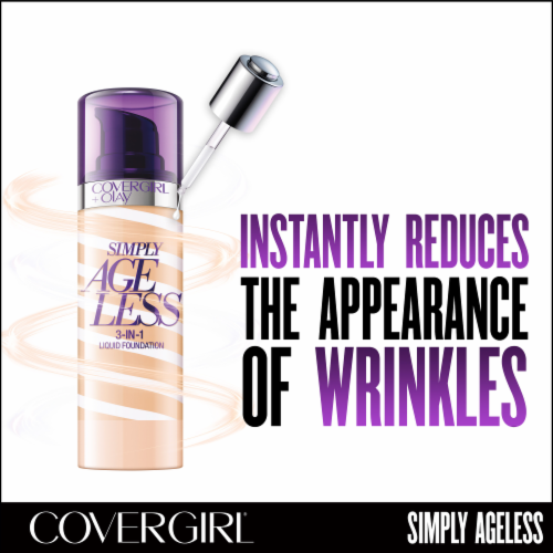 CoverGirl + Olay Simply Ageless 3-in-1 250 Creamy Beige Liquid Foundation Perspective: top