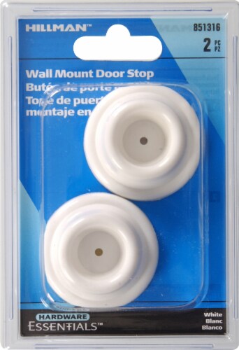 Hillman Wall Mount White Door Stop Perspective: top