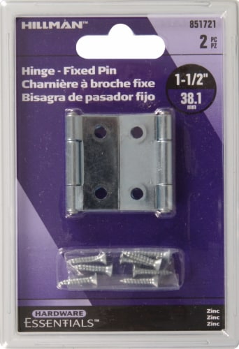 Hillman Hinge-Fixed Pin - Zinc Perspective: top