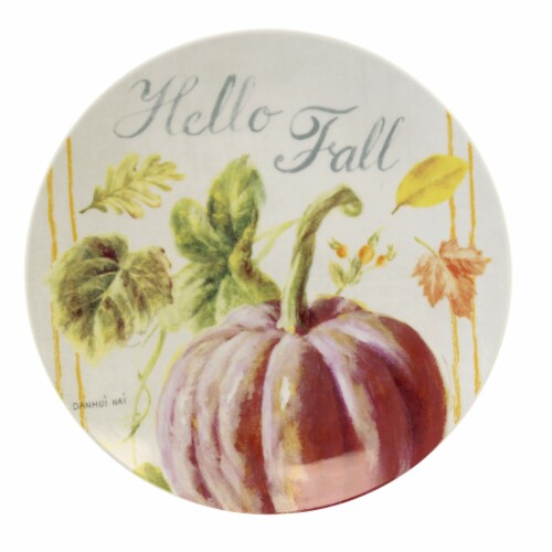 Tabletop Pumpkin Patch Salad Plate Ceramic Fall Thanksgiving C46004239 Perspective: top