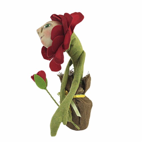 Joe Spencer Poppy Sunflower Cloth Figurine Gathered Traditions Flower Xfgs76861 Perspective: top