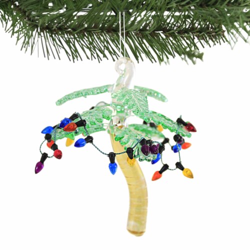 Holiday Ornament Palm Tree Glass Arecales 62202 Perspective: top