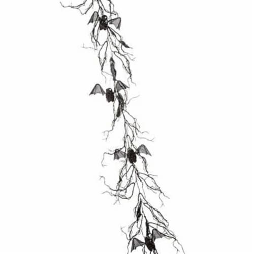 Halloween Batty Black Vine Garland Wire Spooky Bats Glittered Gar75669 Perspective: top
