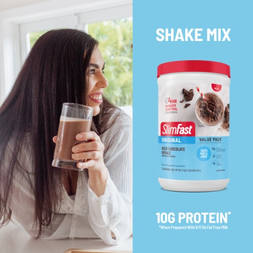 SlimFast Original Shake Mix, Rich Chocolate Royale, 22 Servings Perspective: top