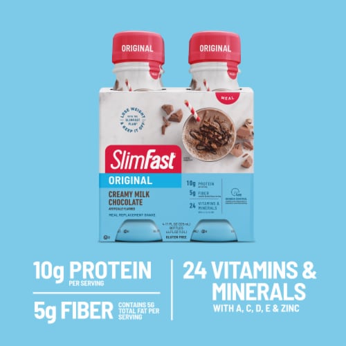 SlimFast Original Creamy Milk Chocolate Meal Replacement Shakes Perspective: top