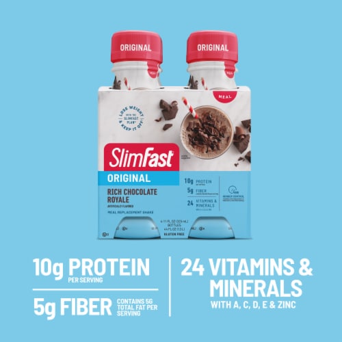 SlimFast Original Rich Chocolate Royale Meal Replacement Shakes Perspective: top