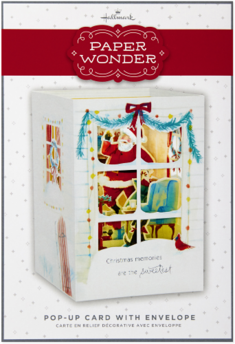 Christmas Card #38: Hallmark Paper Wonder Pop Up Holiday Card (Santa Scene Pop Up) Perspective: top