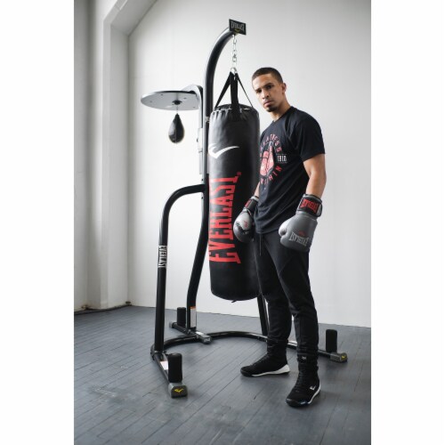 Everlast 2 Station Dual Heavy Duty Powder Coated Steel Heavy and Speed Bag Stand Perspective: top