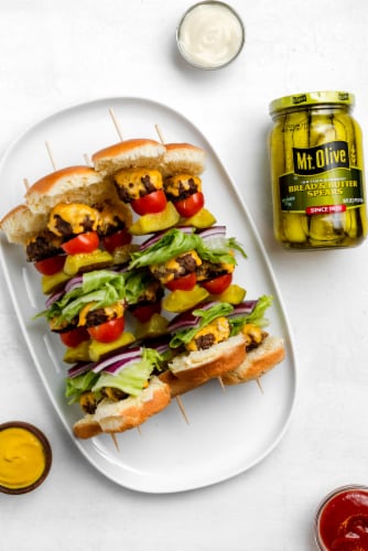 Mt Olive Sweet Bread & Butter Pickle Spears Perspective: top