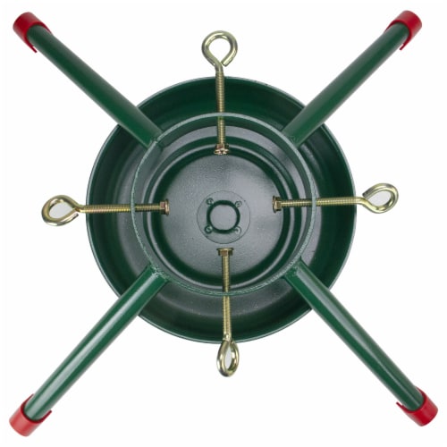 Jack Post 29.5 Green and Red Christmas Tree Stand Real Live Trees Up to 12' Tall Perspective: top