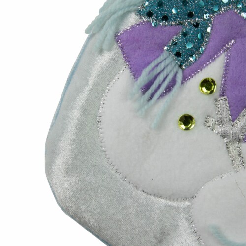 Northlight 21  Blue and White  Baby's First Christmas  Snowman Stocking Perspective: top