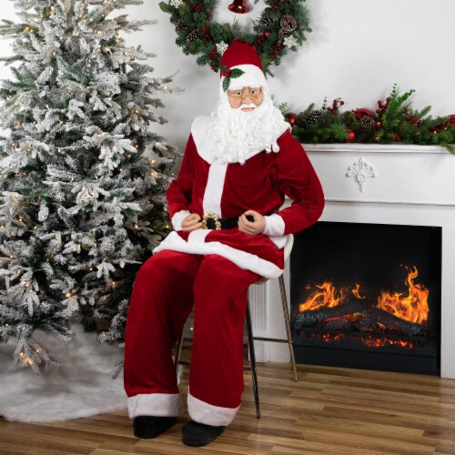 Northlight 72 Life-Size Plush Santa Claus Standing or Sitting Christmas