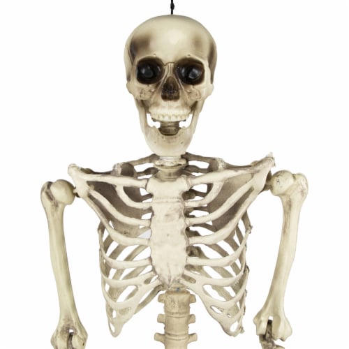 Northlight 5' Life Size Skeleton Hanging Halloween Decoration Perspective: top